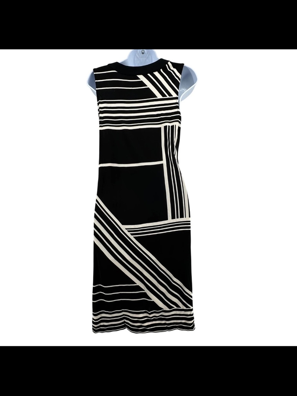 Banana Republic Black and White Geometric Midi Dress